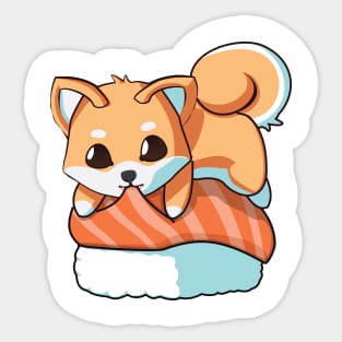 Shiba Salmon Sushi T-Shirt Sticker